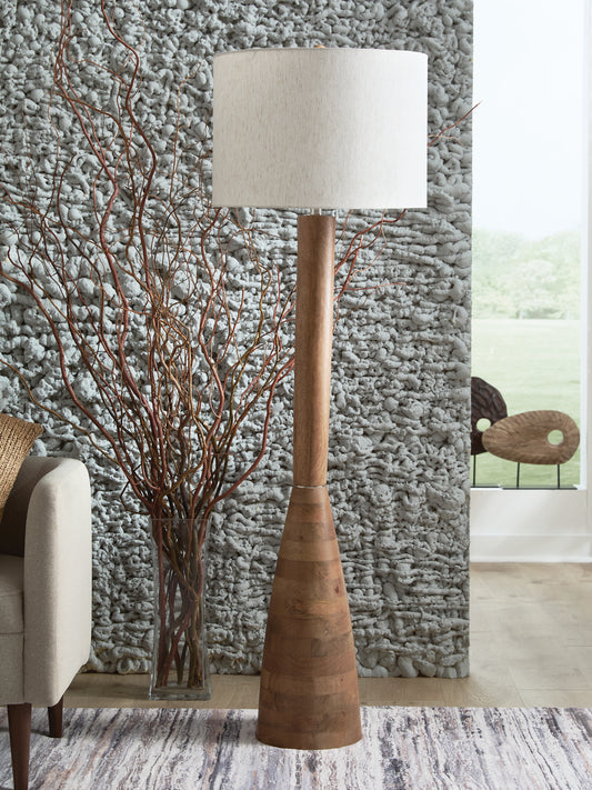 Bradenton Furniture Outlet - Ashley Furniture - Ailsa Lighting - Wood Floor Lamp (1/CN) / Natural Brown - L329111