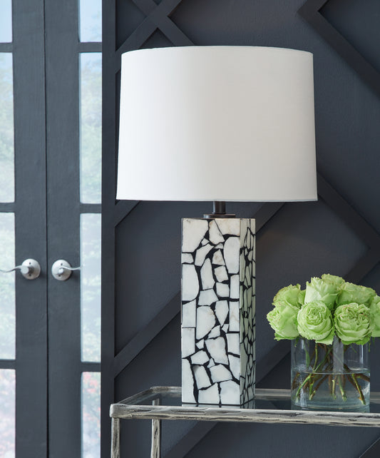 Bradenton Furniture Outlet - Ashley Furniture - Macaria Lighting - Table Lamp (Set of 2) / White/Black - L429044X2