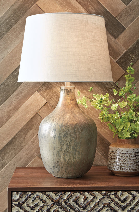 Bradenton Furniture Outlet - Ashley Furniture - Mari Lighting - Table Lamp (Set of 2) / Gray/Gold Finish - L430664X2