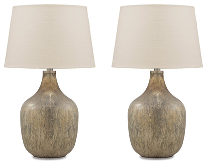 Bradenton Furniture Outlet - Ashley Furniture - Mari Lighting - Table Lamp (Set of 2) / Gray/Gold Finish - L430664X2