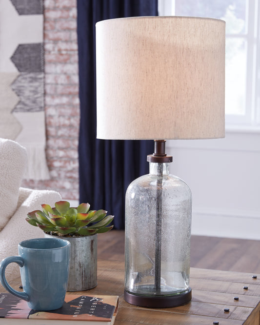 Bradenton Furniture Outlet - Ashley Furniture - Bandile Lighting - Table Lamp (Set of 2) / Clear/Bronze Finish - L430674X2