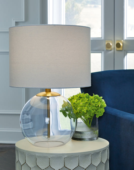 Bradenton Furniture Outlet - Ashley Furniture - Samder Lighting - Table Lamp (Set of 2) / Clear/Brass Finish - L430744X2