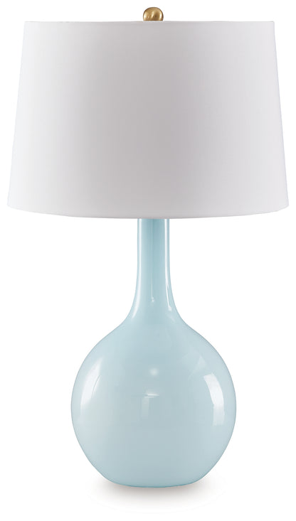 Bradenton Furniture Outlet - Ashley Furniture - Rylanton Lighting - Glass Table Lamp (1/CN) / Aqua - L430874