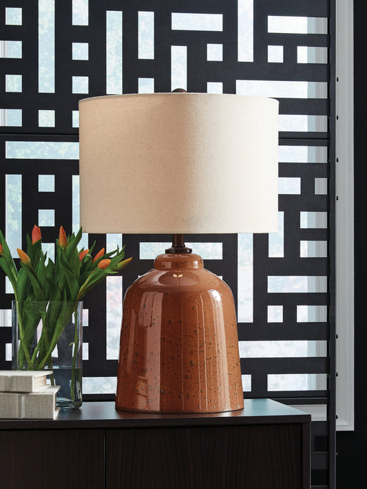 Bradenton Furniture Outlet - Ashley Furniture - Aaleahya Lighting - Glass Table Lamp (1/CN) / Rust - L430904