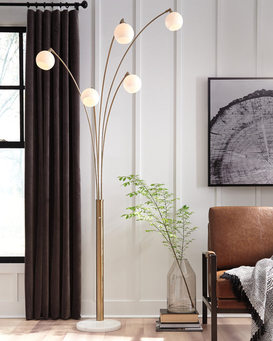 Bradenton Furniture Outlet - Ashley Furniture - Taliya Lighting - Metal Arc Lamp (1/CN) / Champagne/White - L725119