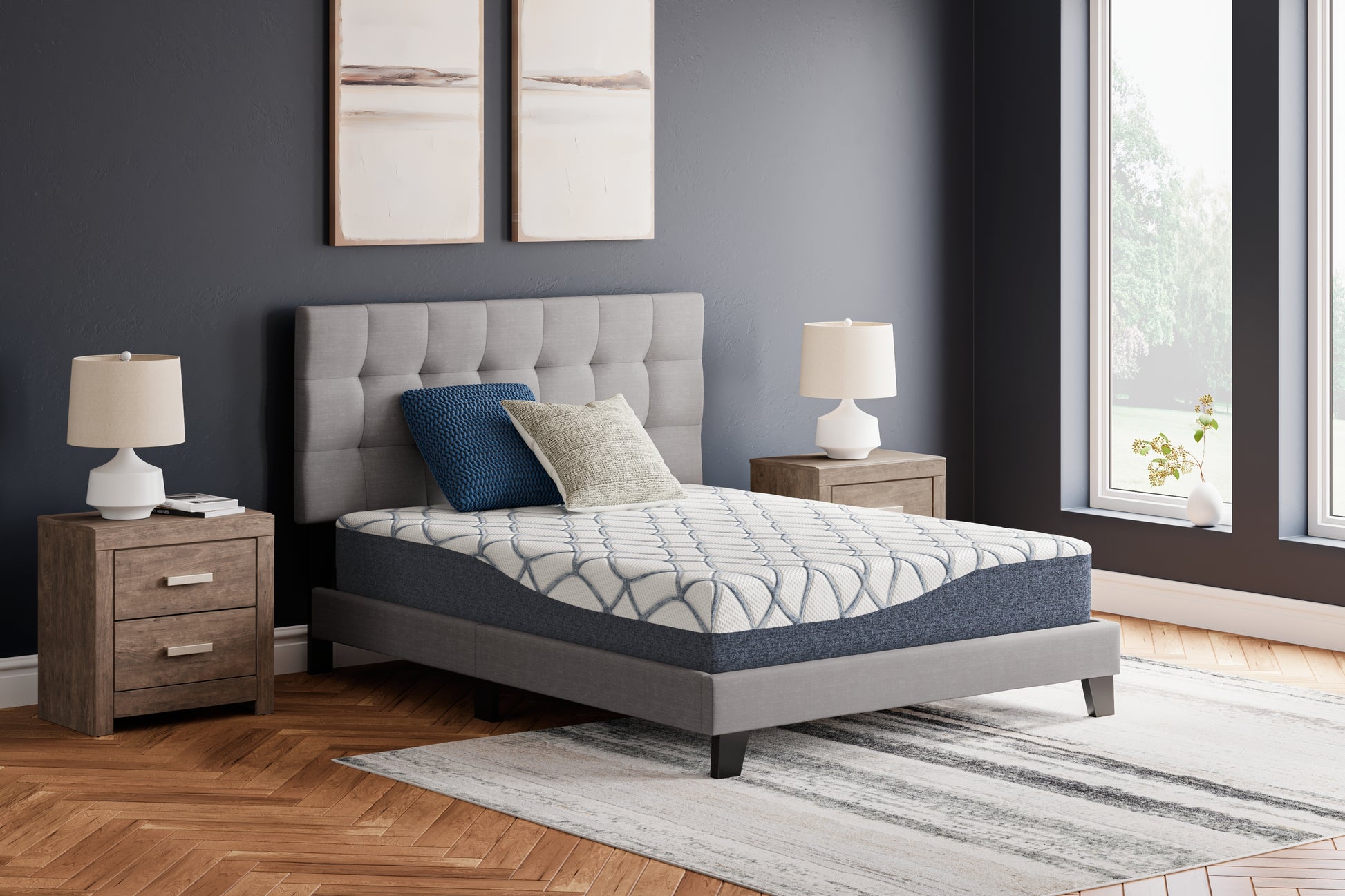 Bradenton Furniture Outlet - Ashley Furniture - 10 Inch Chime Elite 2.0 Mattresses - Twin / White/Blue - M42511