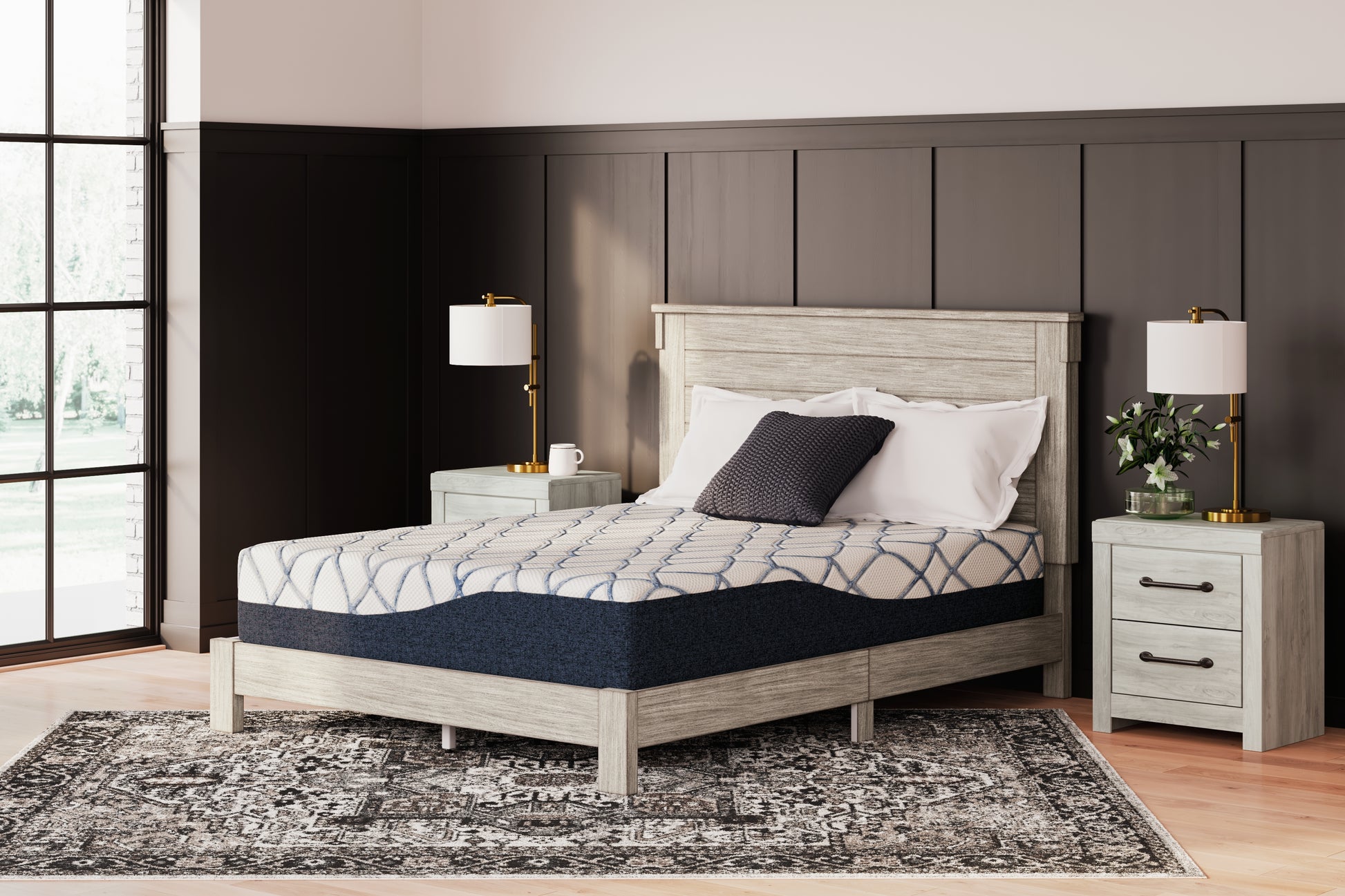 Bradenton Furniture Outlet - Ashley Furniture - 12 Inch Chime Elite 2.0 Mattresses - Queen / White/Blue - M42631