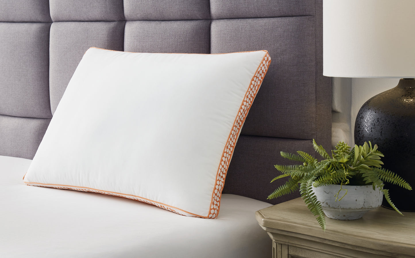 Bradenton Furniture Outlet - Ashley Furniture - Zephyr 2.0 Pillows - 3-in-1 Pillow (6/CS) / White/Orange - M52112