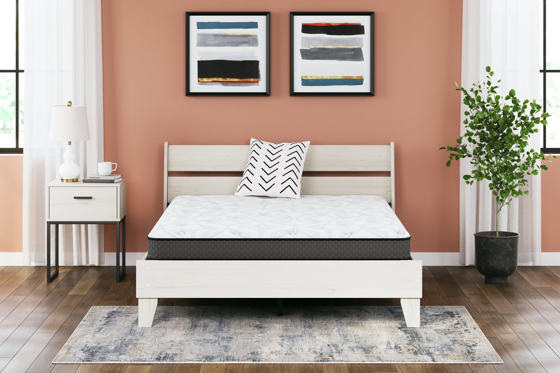 Bradenton Furniture Outlet - Ashley Furniture - 8 Inch Bonnell Hybrid Mattresses - Queen / White - M58731