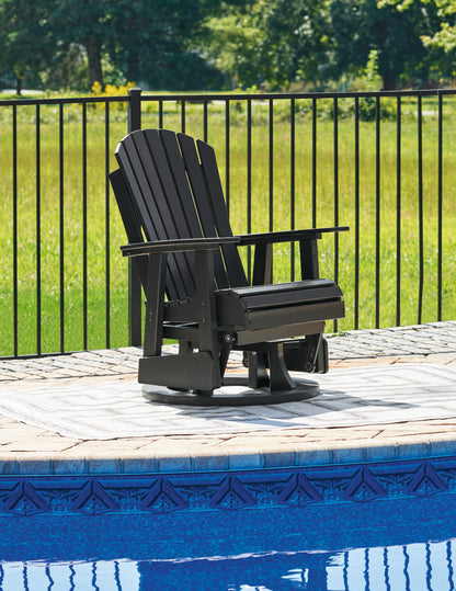 Bradenton Furniture Outlet - Ashley Furniture - Hyland wave Outdoor - Swivel Glider Chair / Black - P108-820