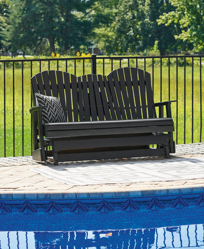 Bradenton Furniture Outlet - Ashley Furniture - Hyland wave Outdoor - Glider Loveseat / Black - P108-835