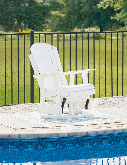 Bradenton Furniture Outlet - Ashley Furniture - Hyland wave Outdoor - Swivel Glider Chair / White - P111-820