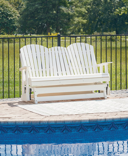 Bradenton Furniture Outlet - Ashley Furniture - Hyland wave Outdoor - Glider Loveseat / White - P111-835