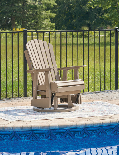 Bradenton Furniture Outlet - Ashley Furniture - Hyland wave Outdoor - Swivel Glider Chair / Driftwood - P114-820