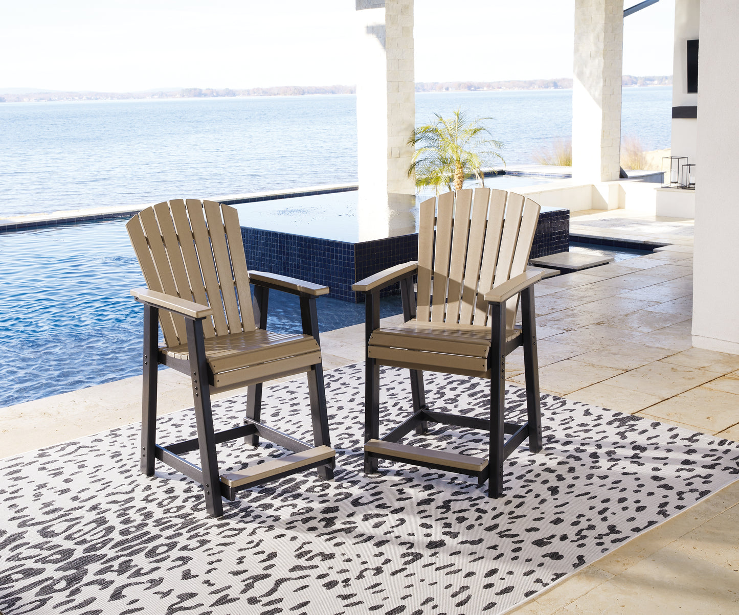 Bradenton Furniture Outlet - Ashley Furniture - Fairen Trail Outdoor - Barstool (Set of 2) / Black/Driftwood - P211-124