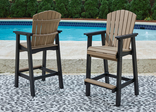 Bradenton Furniture Outlet - Ashley Furniture - Fairen Trail Outdoor - Square Counter TBL w/UMB OPT / Black/Driftwood - P211-632