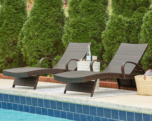 Bradenton Furniture Outlet - Ashley Furniture - Kantana Outdoor - Chaise Lounge (Set of 2) / Brown - P283-815