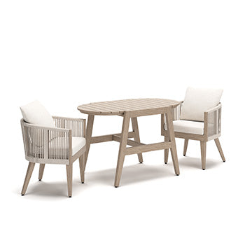 Bradenton Furniture Outlet - Ashley Furniture - Ivory Vine Outdoor - Chairs w/CUSH/Table Set (3/CN) - PCP352-050
