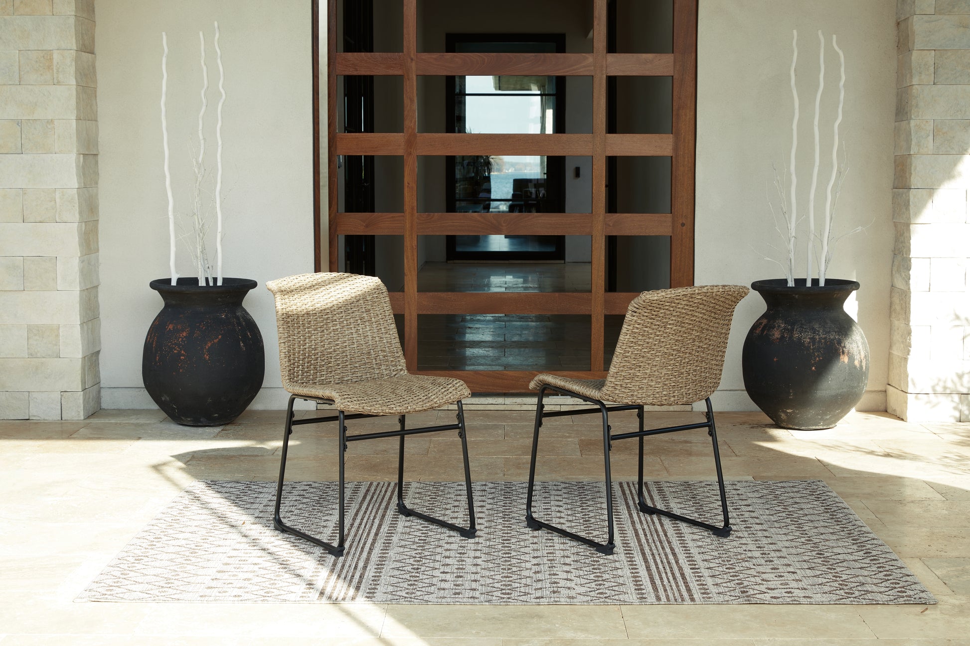 Bradenton Furniture Outlet - Ashley Furniture - Amaris Outdoor - Chair (Set of 2) / Brown/Black - P369-601
