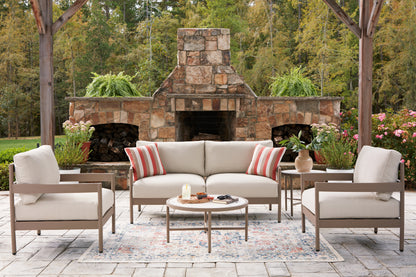 Bradenton Furniture Outlet - Ashley Furniture - Bluff Trail Outdoor - Love/Chairs/Tables Set (5/CN) - PCP383-080