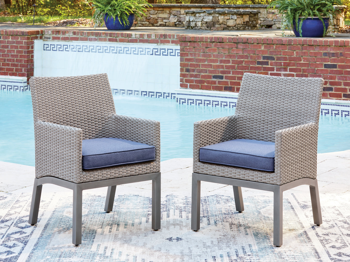 Bradenton Furniture Outlet - Ashley Furniture - Half Moon Beach Outdoor - Arm Chair With Cushion (Set of 2) - PCP418-601A