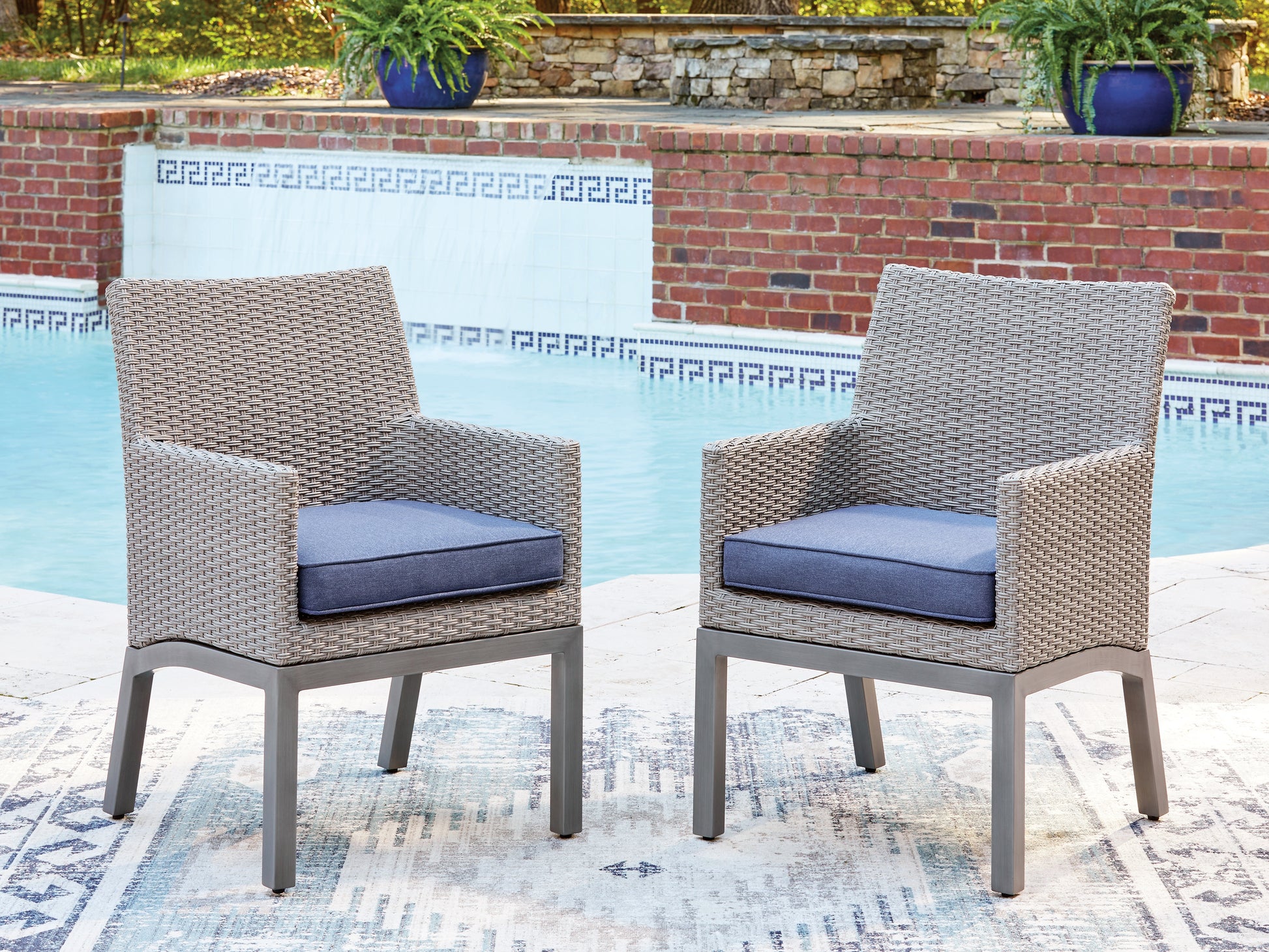 Bradenton Furniture Outlet - Ashley Furniture - Half Moon Beach Outdoor - Arm Chair With Cushion (Set of 2) - PCP418-601A