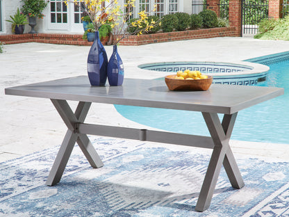 Bradenton Furniture Outlet - Ashley Furniture - Half Moon Beach Outdoor - RECT Dining Table w/UMB OPT / Gray - PCP418-625