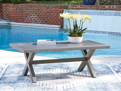 Bradenton Furniture Outlet - Ashley Furniture - Half Moon Beach Outdoor - Rectangular Cocktail Table / Gray - PCP418-701