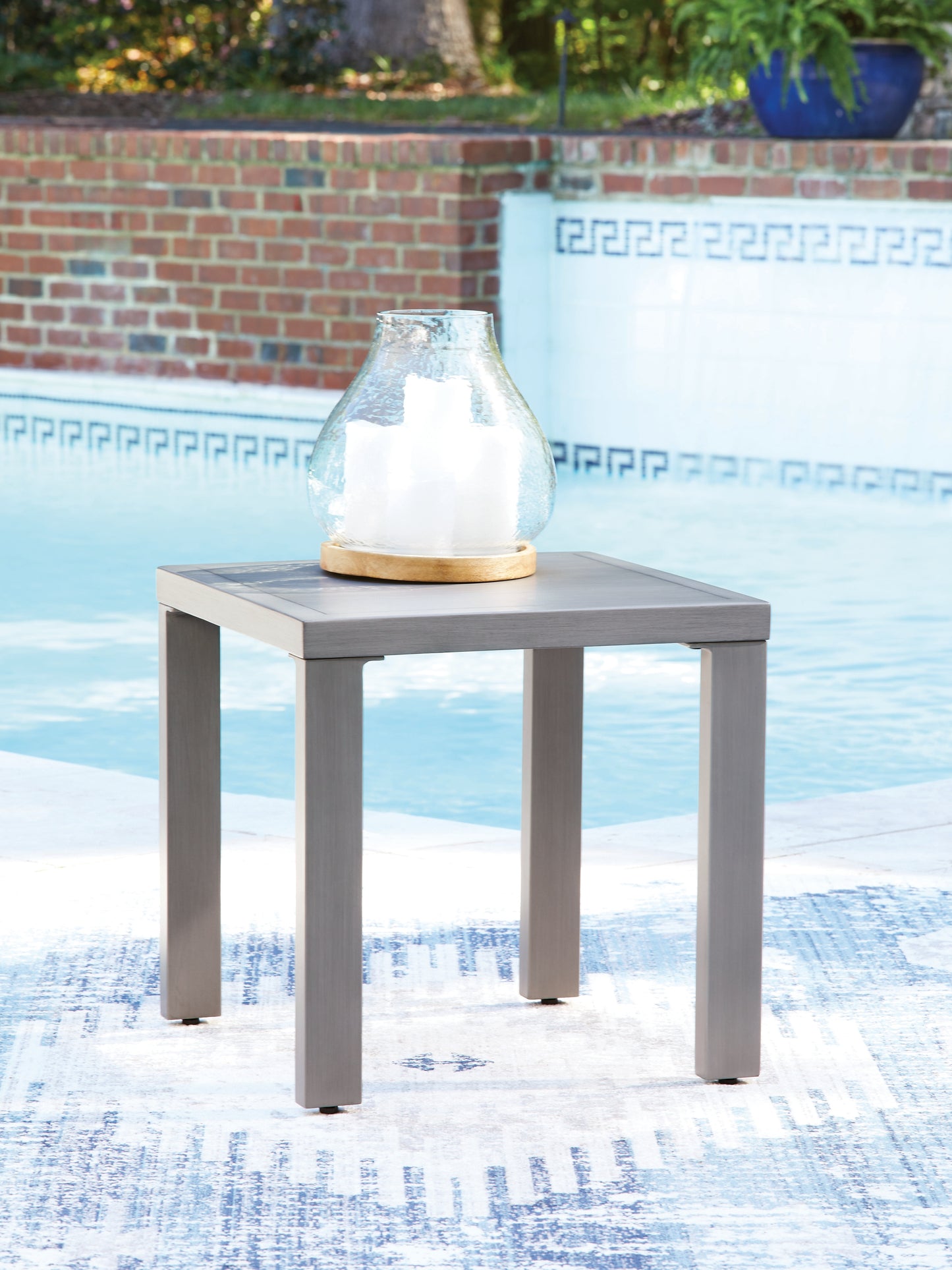 Bradenton Furniture Outlet - Ashley Furniture - Half Moon Beach Outdoor - Square End Table / Gray - PCP418-702