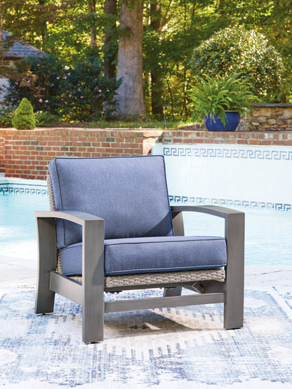 Bradenton Furniture Outlet - Ashley Furniture - Half Moon Beach Outdoor - Spring Lounge Chair / Blue/Gray - PCP418-820