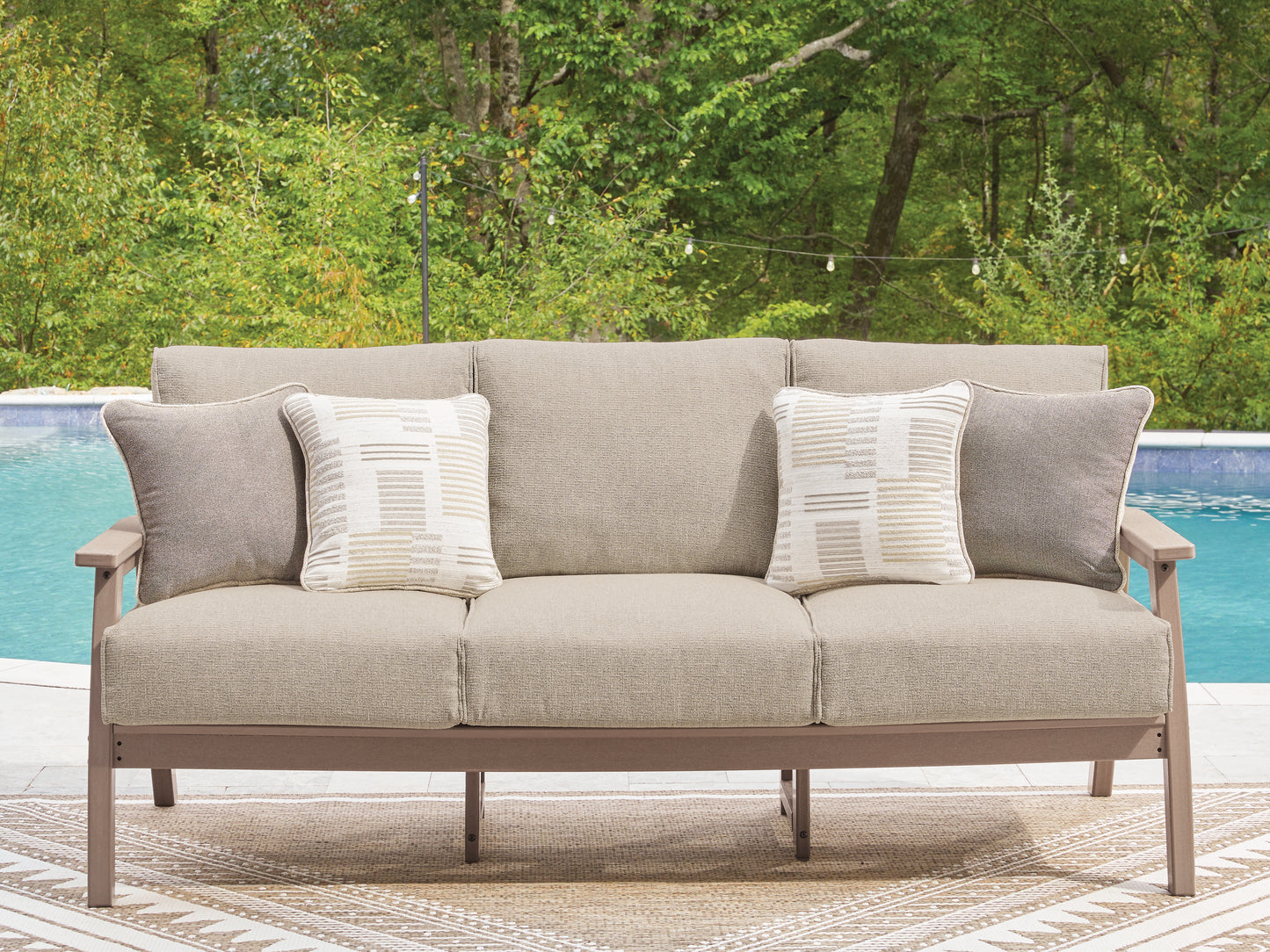 Bradenton Furniture Outlet - Ashley Furniture - Grover Beach Outdoor - Sofa with Cushion / Driftwood - PCP422-838