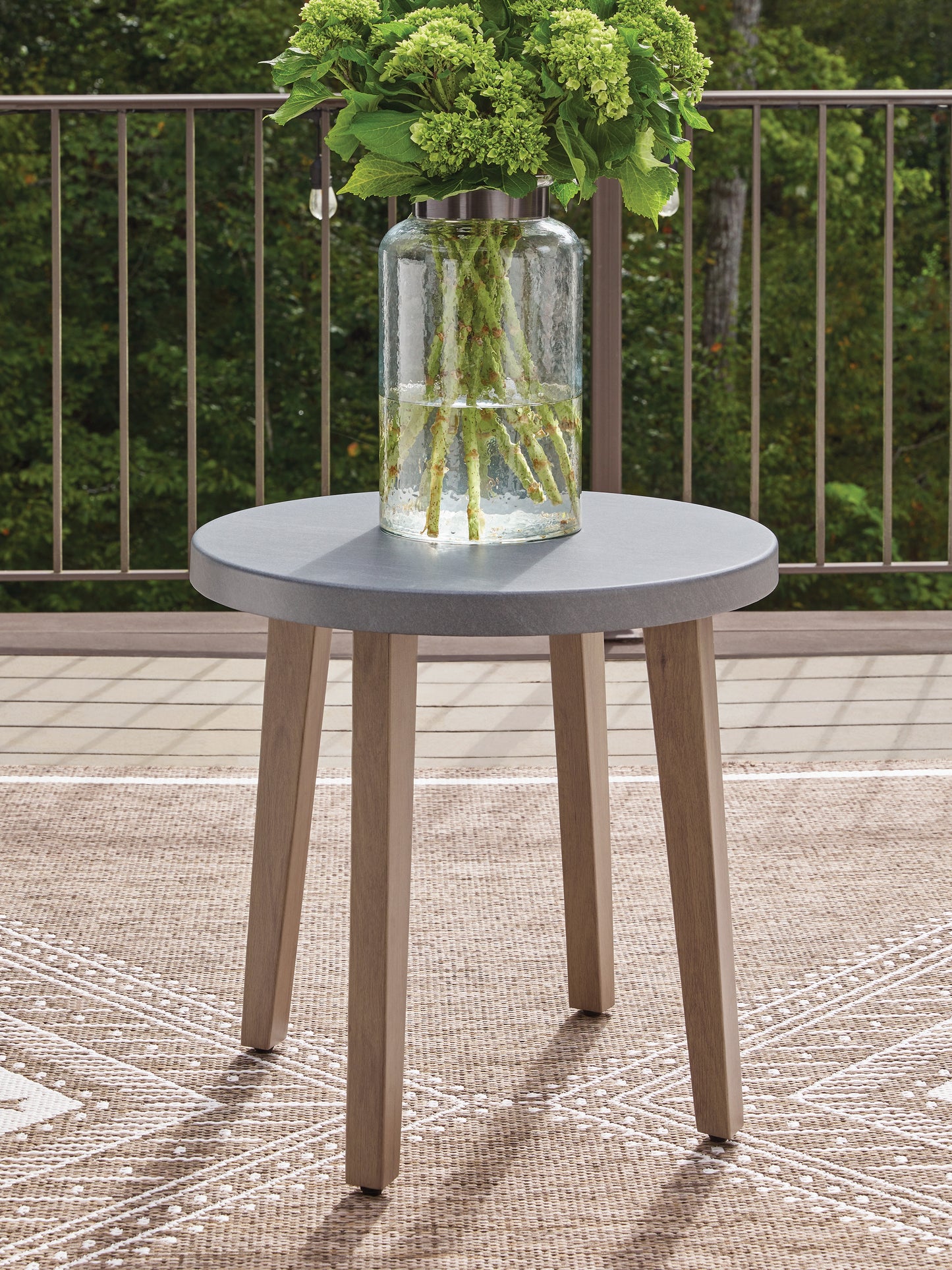 Bradenton Furniture Outlet - Ashley Furniture - Harmony Headlands Outdoor - Round End Table / Natural/Gray - PCP428-706