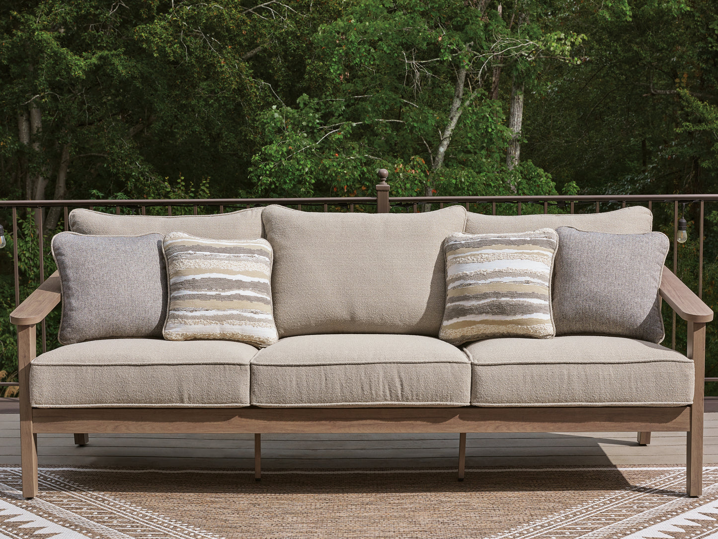 Bradenton Furniture Outlet - Ashley Furniture - Harmony Headlands Outdoor - Sofa with Cushion / Natural/Gray - PCP428-838