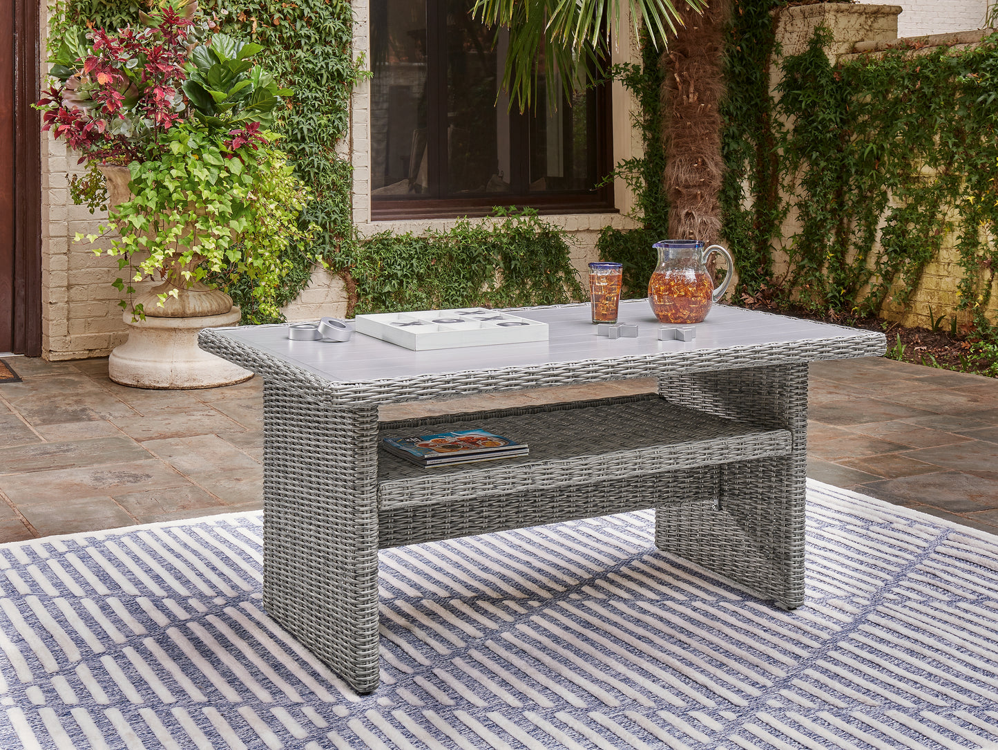 Bradenton Furniture Outlet - Ashley Furniture - Naples Beach Outdoor - RECT Multi-Use Table / Light Gray - P439-625
