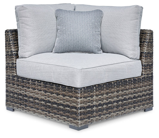 Bradenton Furniture Outlet - Ashley Furniture - Harbor Court Outdoor - Corner with Cushion (Set of 2) / Gray - P459-877