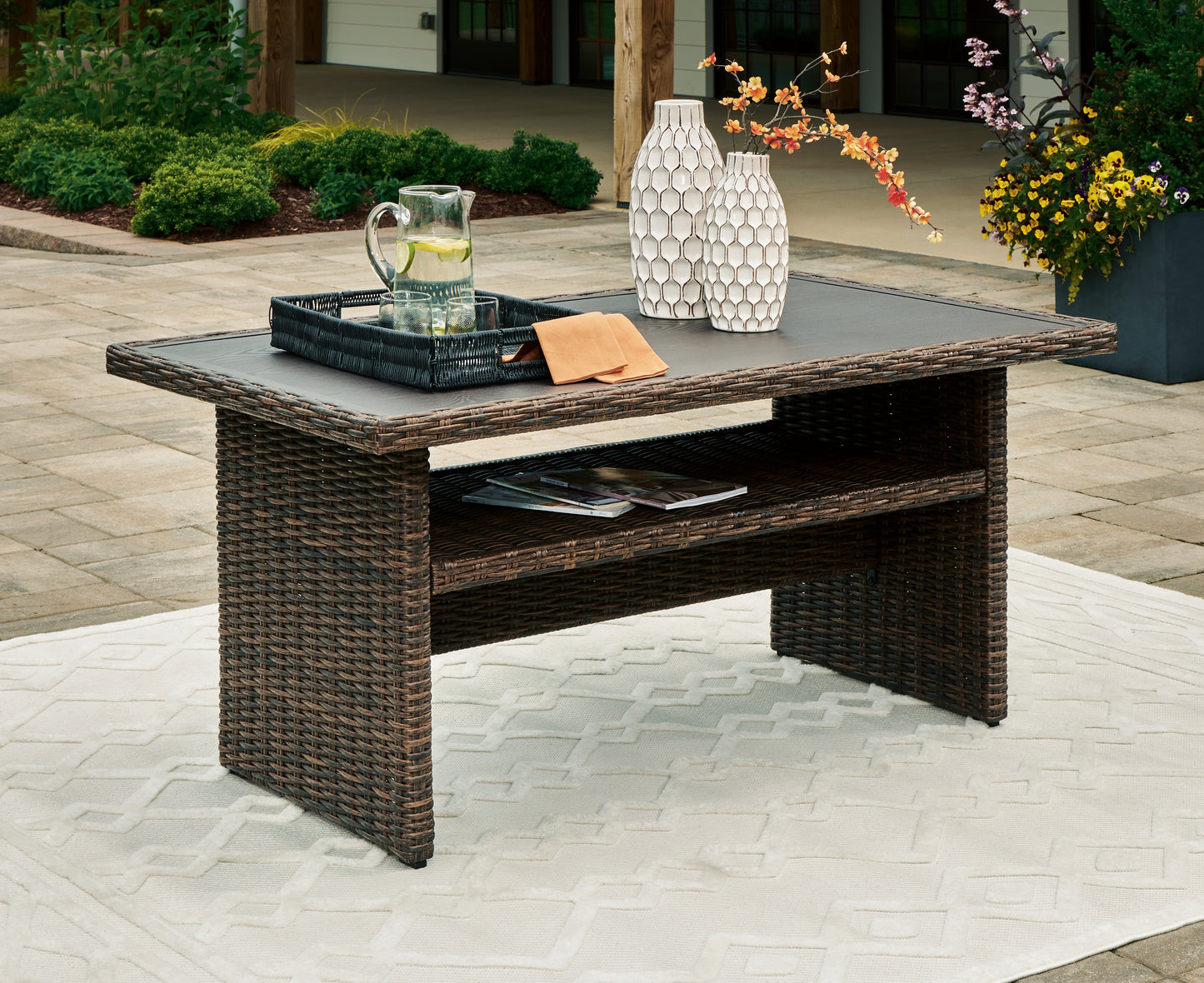 Bradenton Furniture Outlet - Ashley Furniture - Brook Ranch Outdoor - RECT Multi-Use Table / Brown - P465-625