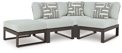 Bradenton Furniture Outlet - Ashley Furniture - Beachloft Outdoor - 4-Piece Outdoor Sectional / Black/Gray - P490P7