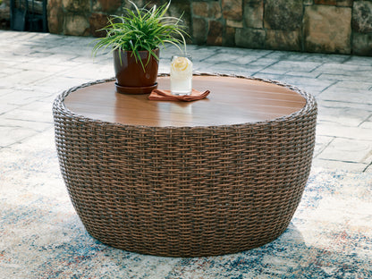 Bradenton Furniture Outlet - Ashley Furniture - Double Point Outdoor - Round Cocktail Table / Beige - PCP503-708