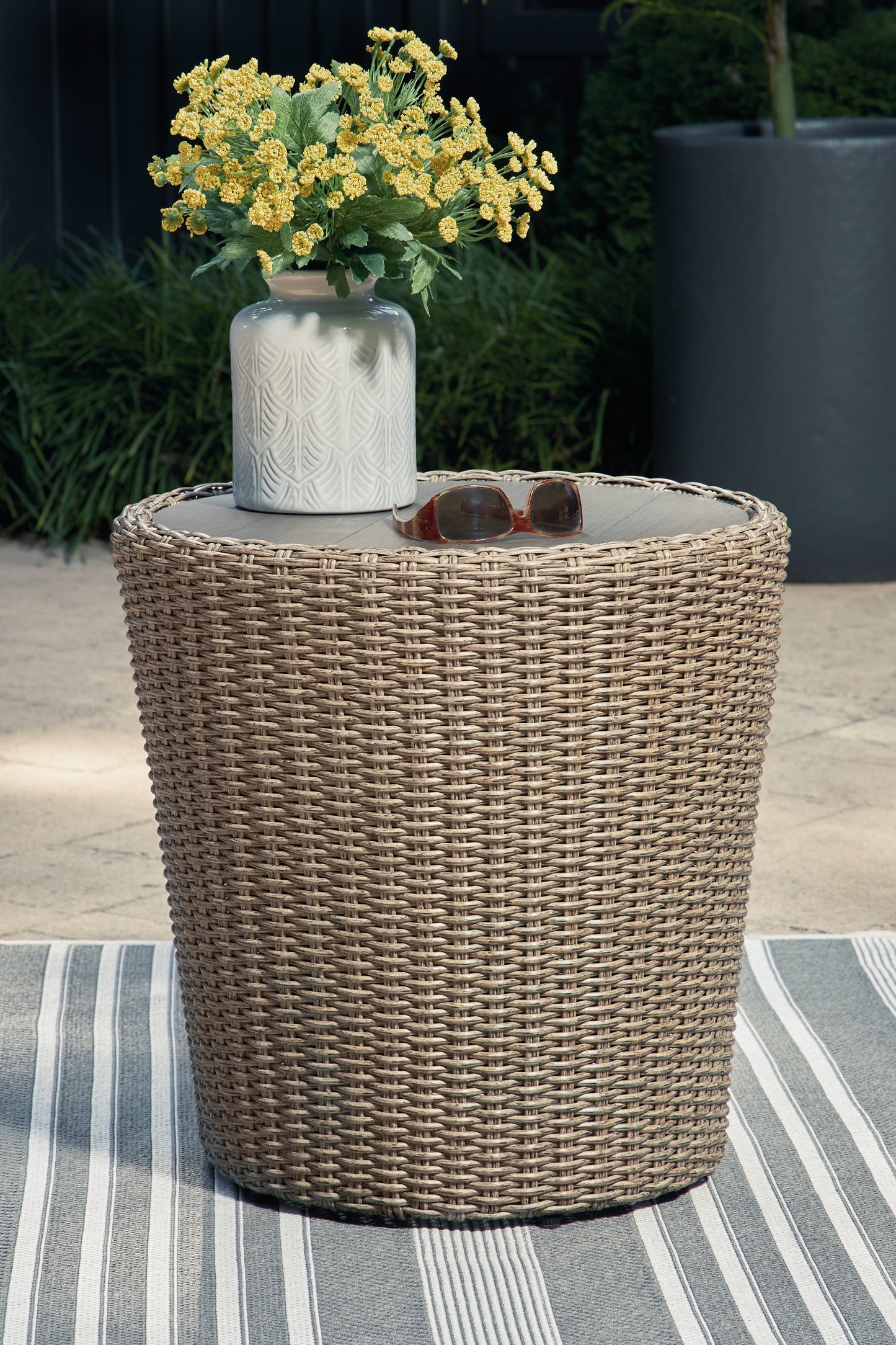 Bradenton Furniture Outlet - Ashley Furniture - Danson Outdoor - Round End Table / Beige - P505-706