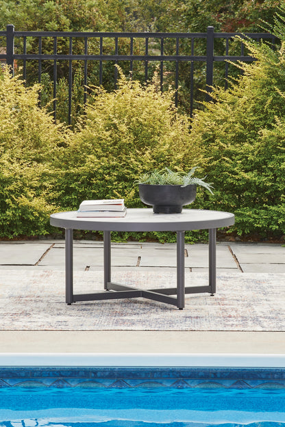 Bradenton Furniture Outlet - Ashley Furniture - Ocean Beach Outdoor - Round Cocktail Table / Gray - PCP510-708