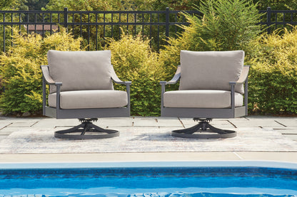 Bradenton Furniture Outlet - Ashley Furniture - Ocean Beach Outdoor - Swivel Lounge w/ Cushion / Gray - PCP510-821
