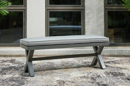Bradenton Furniture Outlet - Ashley Furniture - Elite Park Outdoor - Bench with Cushion / Gray - P518-600