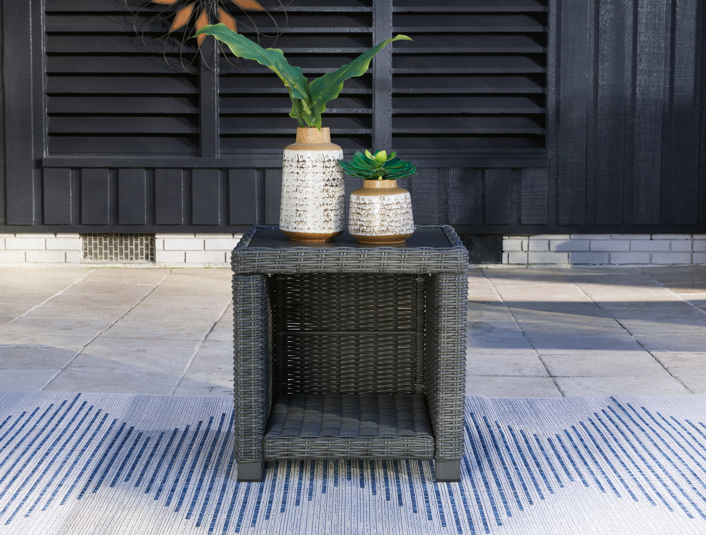 Bradenton Furniture Outlet - Ashley Furniture - Elite Park Outdoor - Square End Table / Gray - P518-702