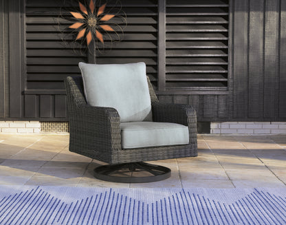 Bradenton Furniture Outlet - Ashley Furniture - Elite Park Outdoor - Swivel Lounge w/ Cushion / Gray - P518-821