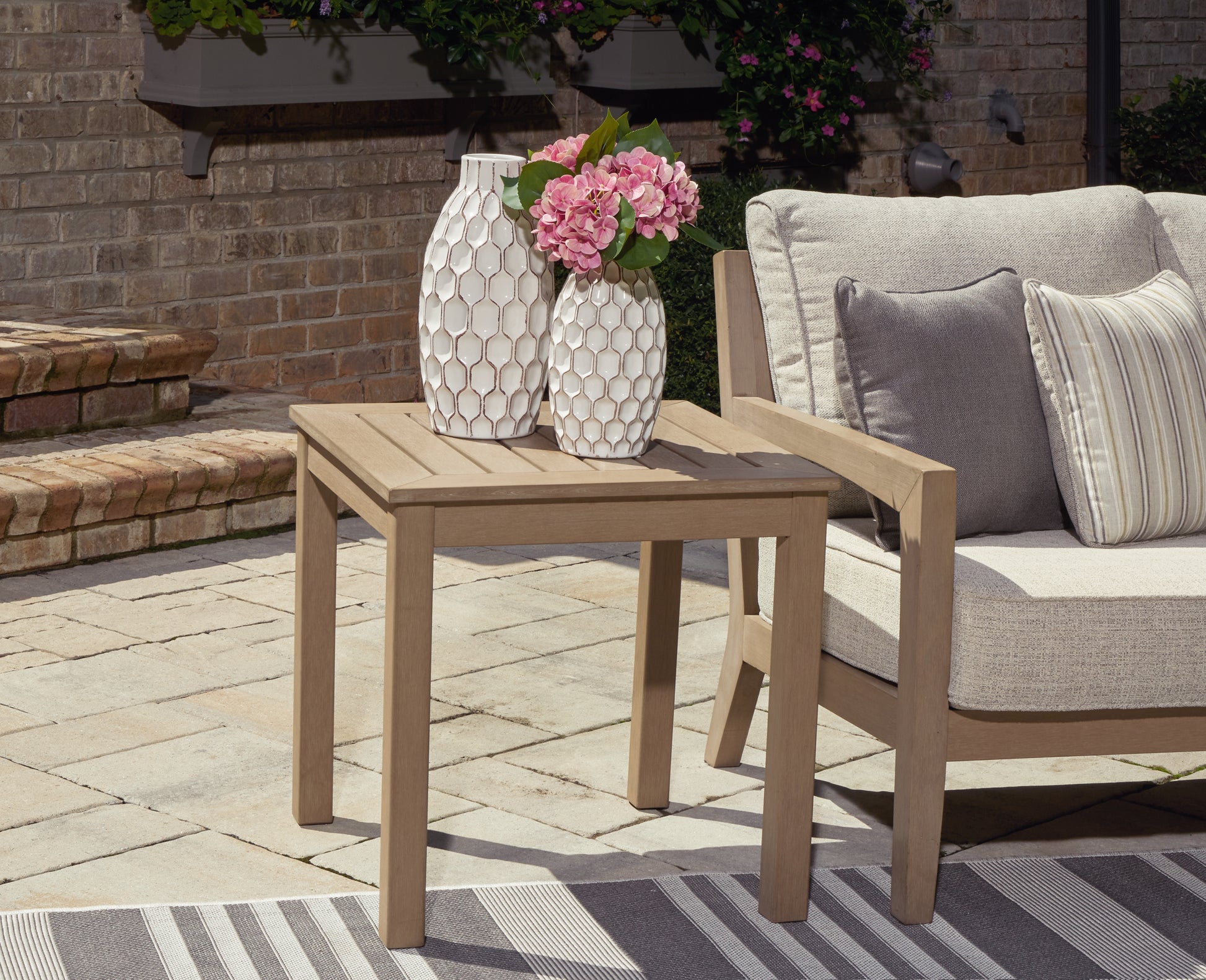 Bradenton Furniture Outlet - Ashley Furniture - Hallow Creek Outdoor - Square End Table / Driftwood - P560-702