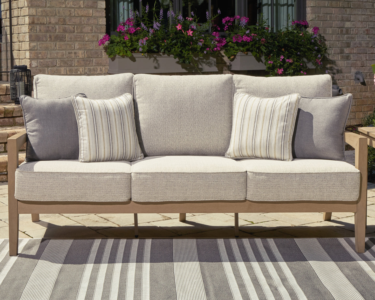 Bradenton Furniture Outlet - Ashley Furniture - Hallow Creek Outdoor - Sofa with Cushion / Driftwood - P560-838
