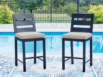 Bradenton Furniture Outlet - Ashley Furniture - East Beach Outdoor - Barstool (Set of 2) / Navy Blue - PCP587-124