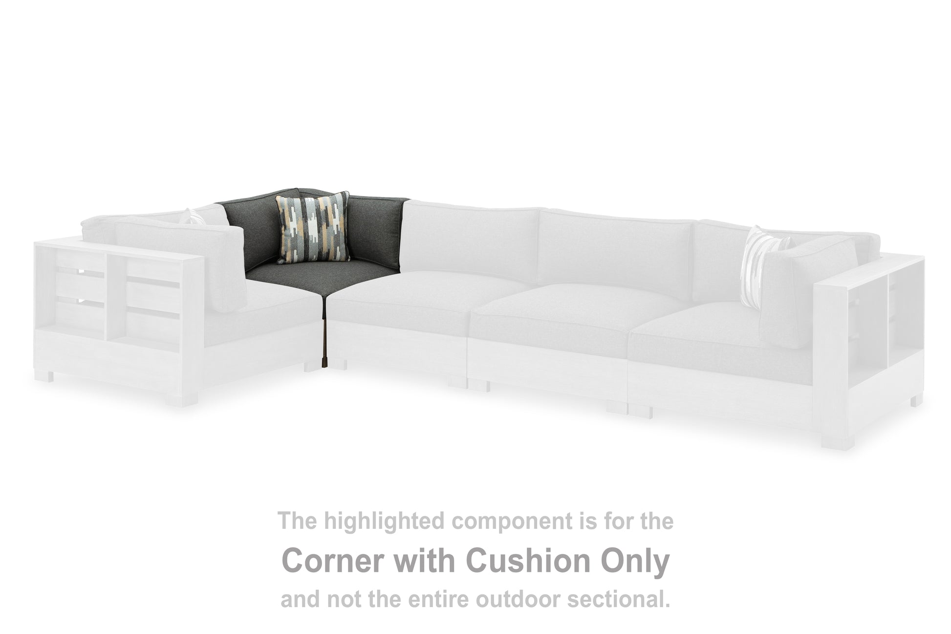 Bradenton Furniture Outlet - Ashley Furniture - Citrine Park Outdoor - Corner with Cushion (1/CN) / Brown/Charcoal - P660-877