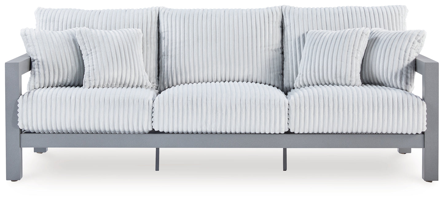 Bradenton Furniture Outlet - Ashley Furniture - Hurley Park Outdoor - Loveseat w/Cushion / Gray - PCP695-835