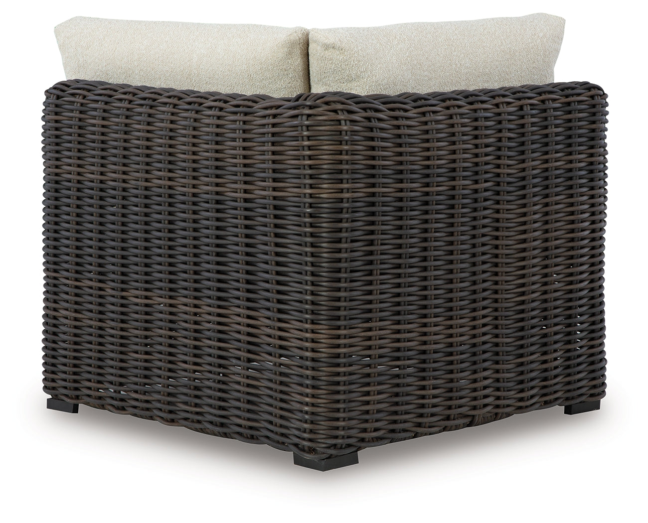 Bradenton Furniture Outlet - Ashley Furniture - Kimora Outdoor - Corner with Cushion / Beige/Dark Brown - P711-877